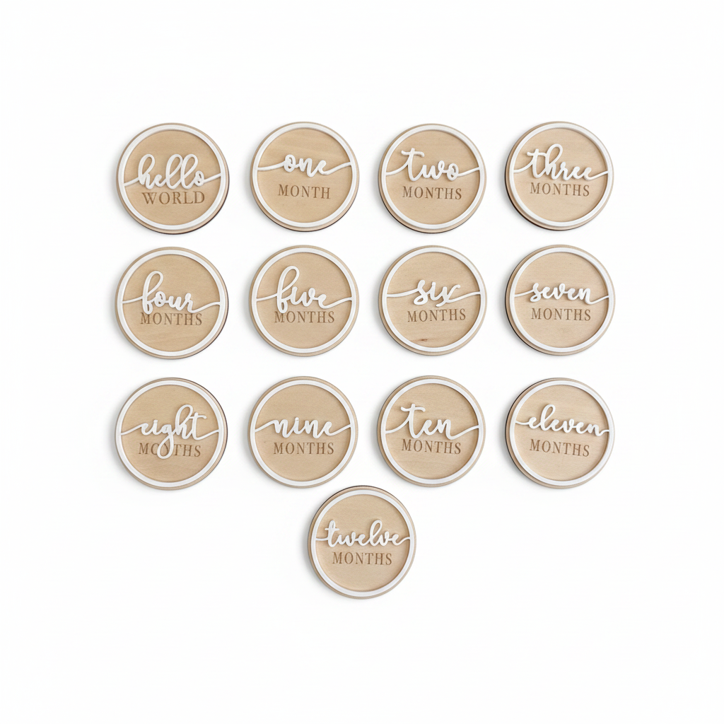 Hello World milestone markers on white background