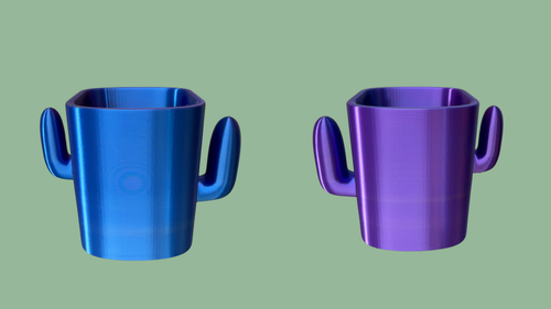 Cactus Organiser in blue and purple