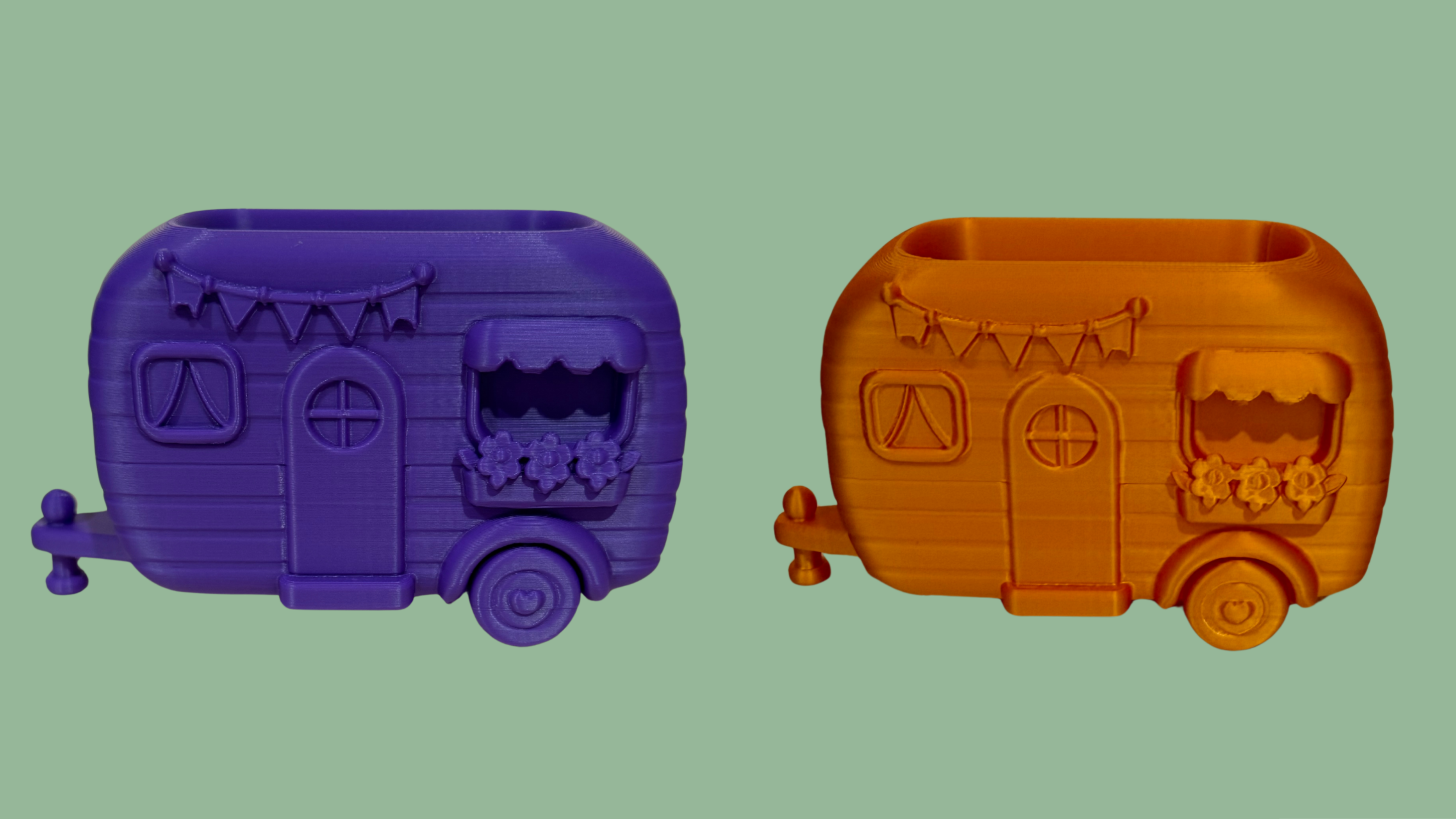 Caravan Organiser - Purple and Silk Orange