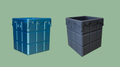 Chocolate Block Organiser in blue and dark grey with melting drip detail