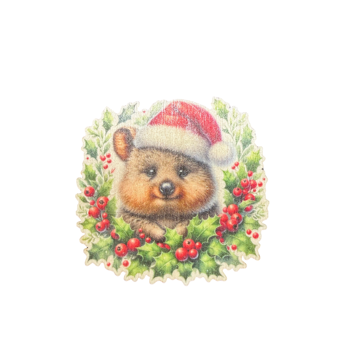 Quokka Wooden Christmas Magnet