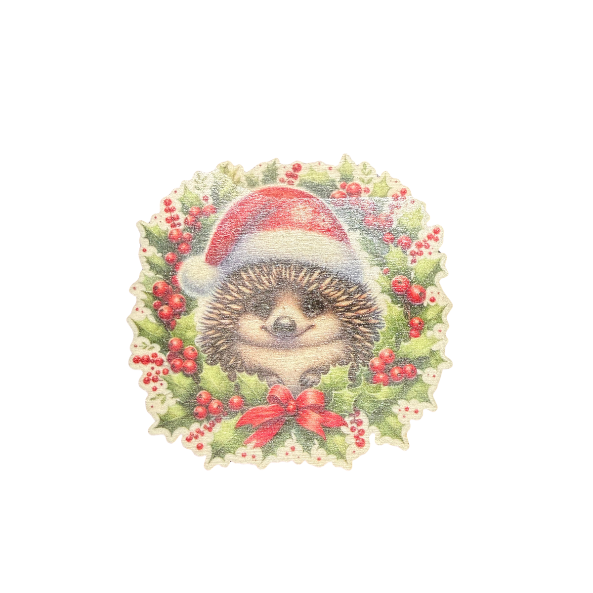 Echidna Wooden Christmas Magnet