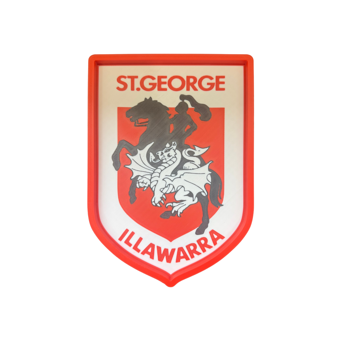 St George Illawarra Dragons trinket tray with red edging on a white background
