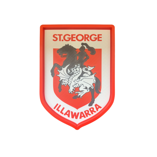 St George Illawarra Dragons trinket tray with red edging on a white background
