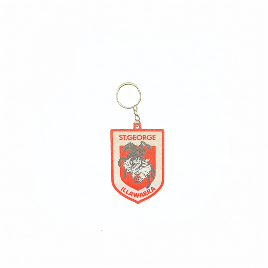 NRL St George Illawarra Dragons keyring on a white background