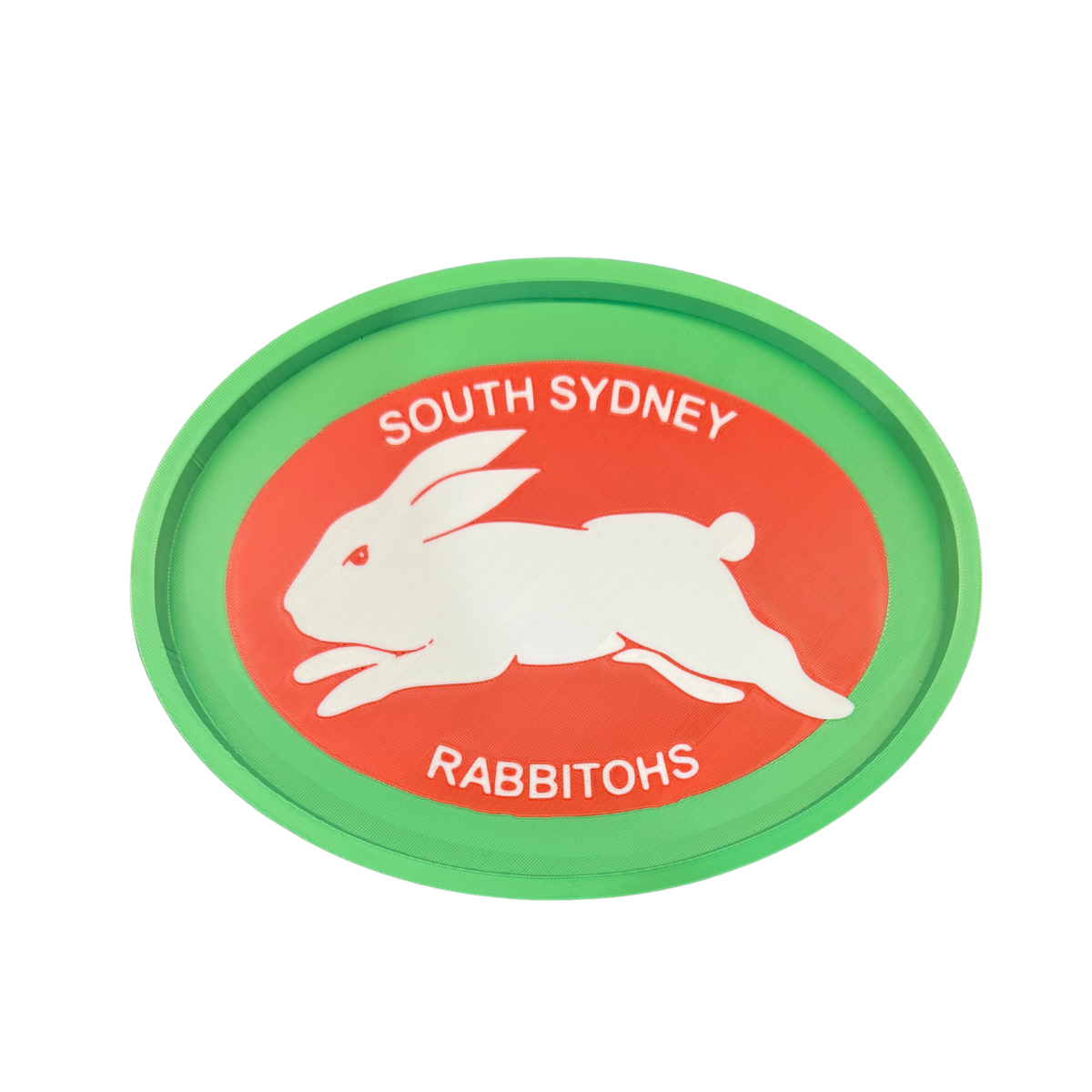 South Sydney Rabbitohs trinket tray on a white background