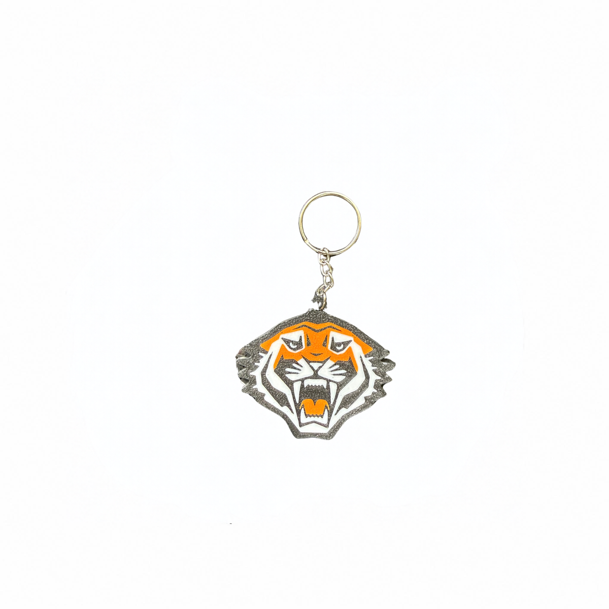 NRL Wests Tigers keyring on a white background