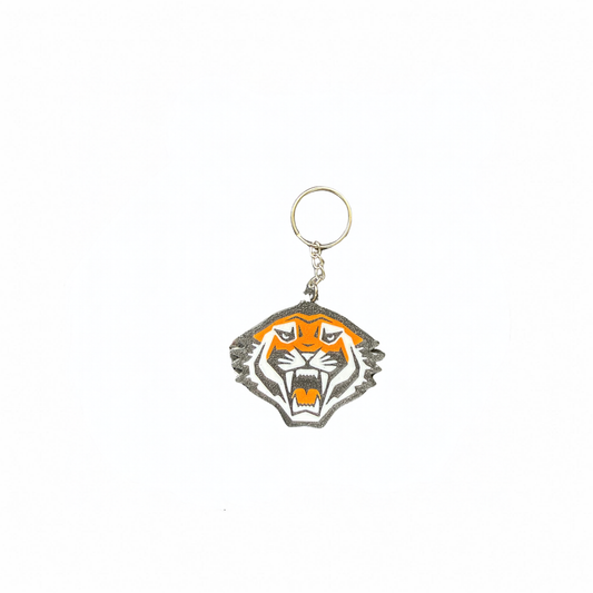 NRL Wests Tigers keyring on a white background