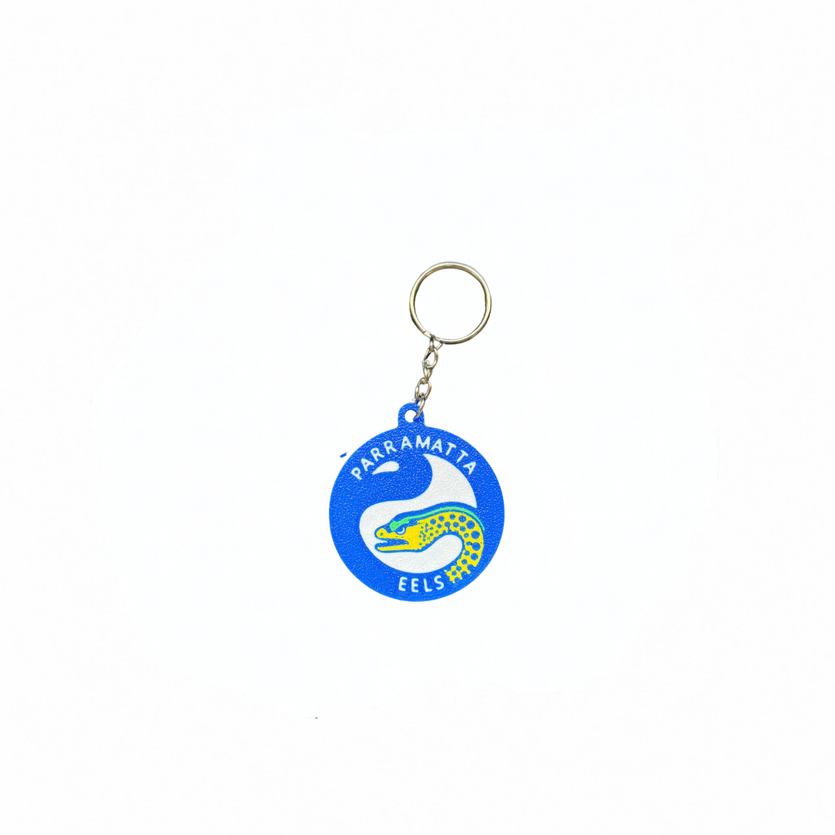 NRL Parramatta Eels keyring on a white background