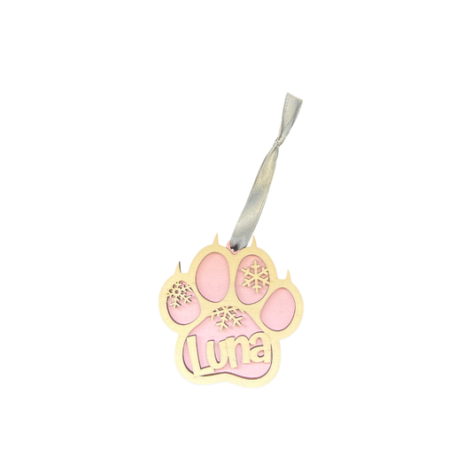 Personalised Wooden Cat Christmas Ornament