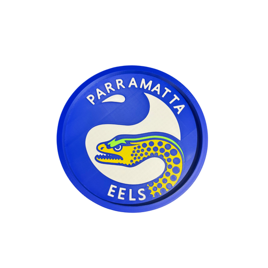 Parramatta Eels logo trinket tray in blue and gold