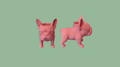 French Bulldog Holder - front and side view in pink