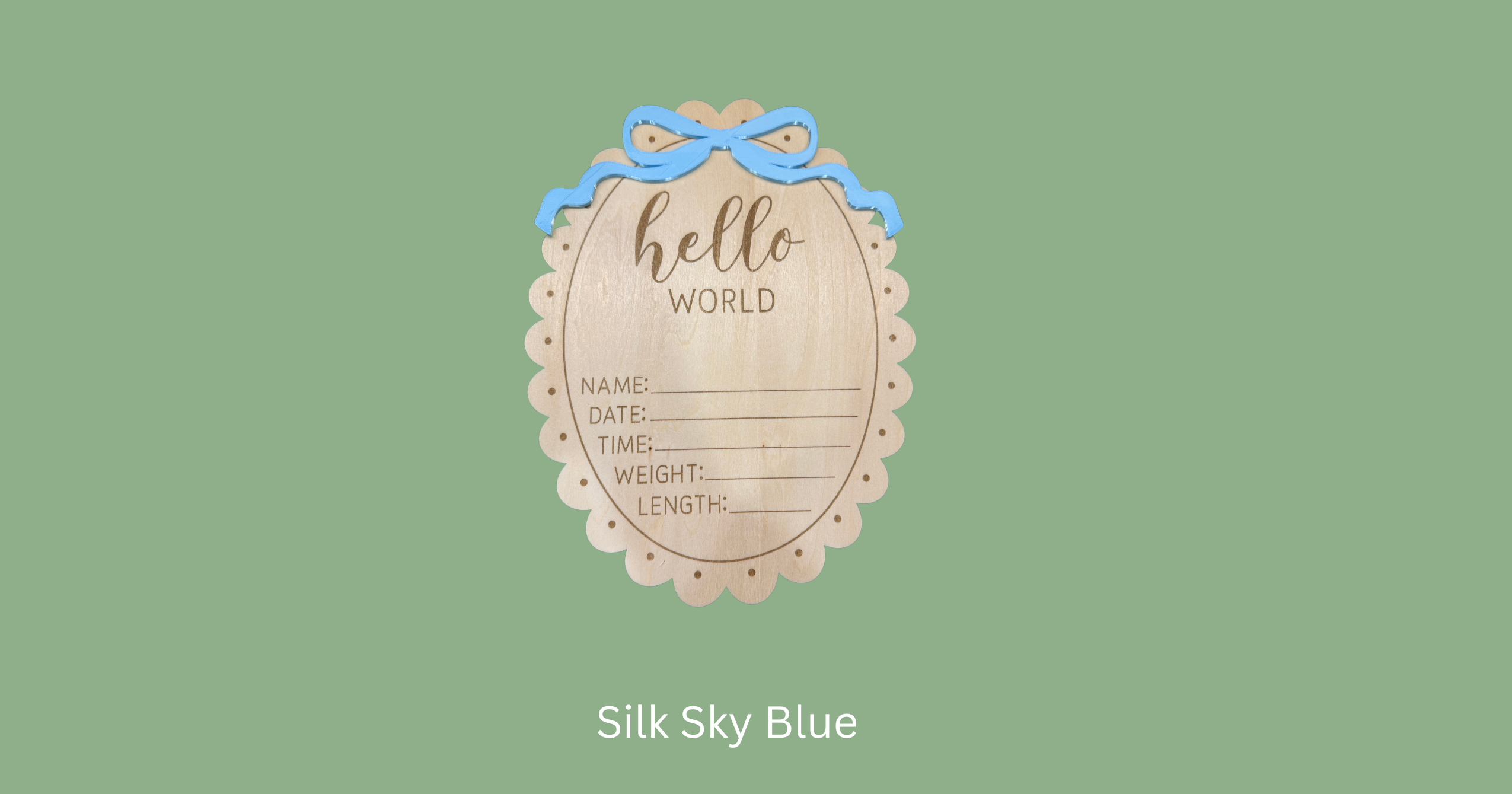 Hello World Birth Announcement Board | Laser Engraved Baby Keepsake