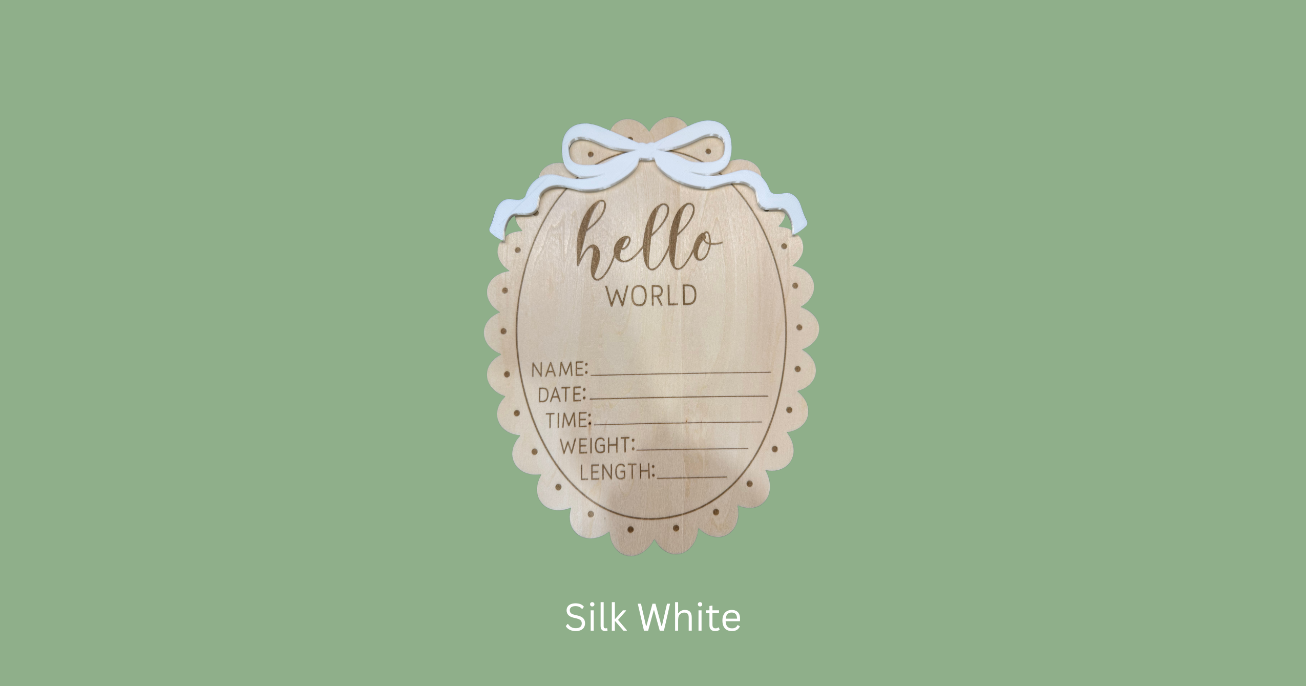 Hello World Birth Announcement Board | Laser Engraved Baby Keepsake