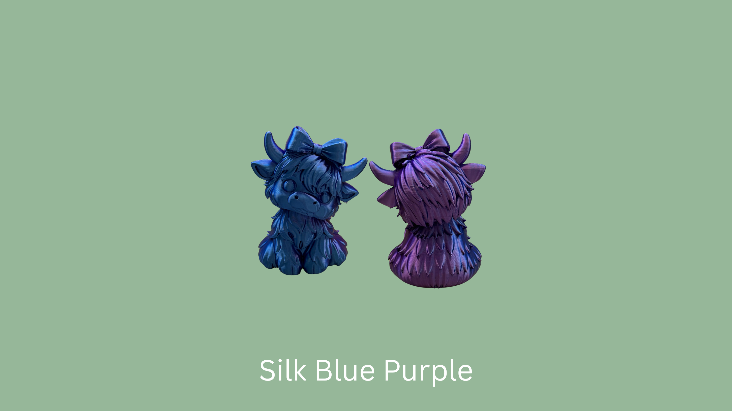 Highland Cow Figurine - Silk Blue Purple