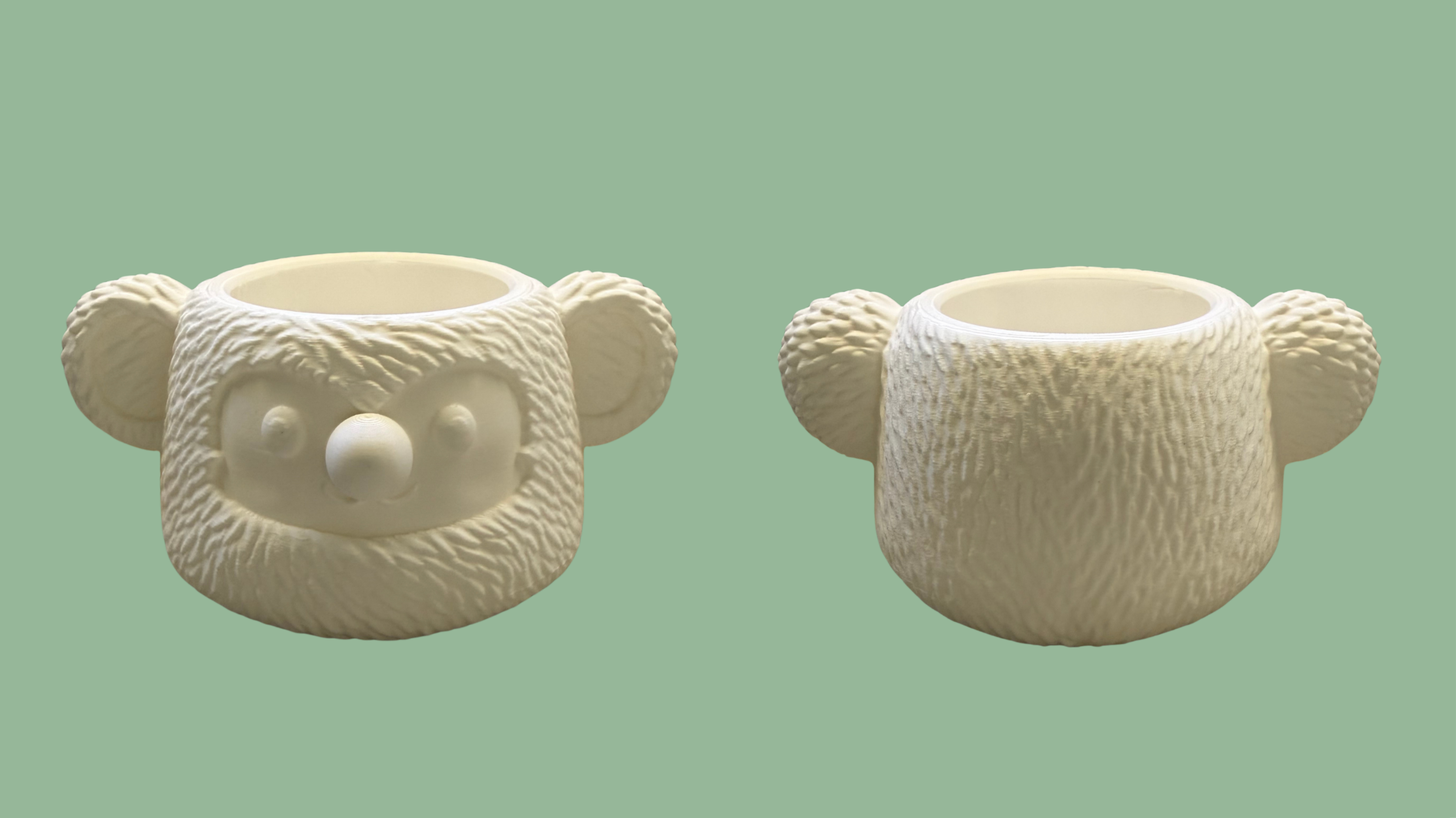 Koala Organiser - front and back view showing detailed fur texture and round ears