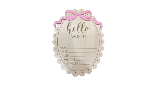 Hello World Birth Announcement Board