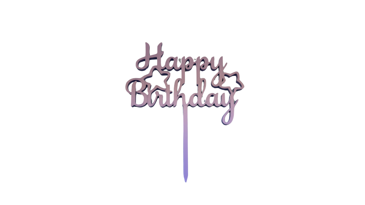 Birthday Starburst Cake Topper - Rose/Lavender