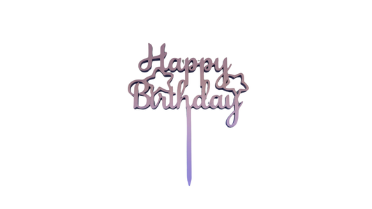 Birthday Starburst Cake Topper - Rose/Lavender