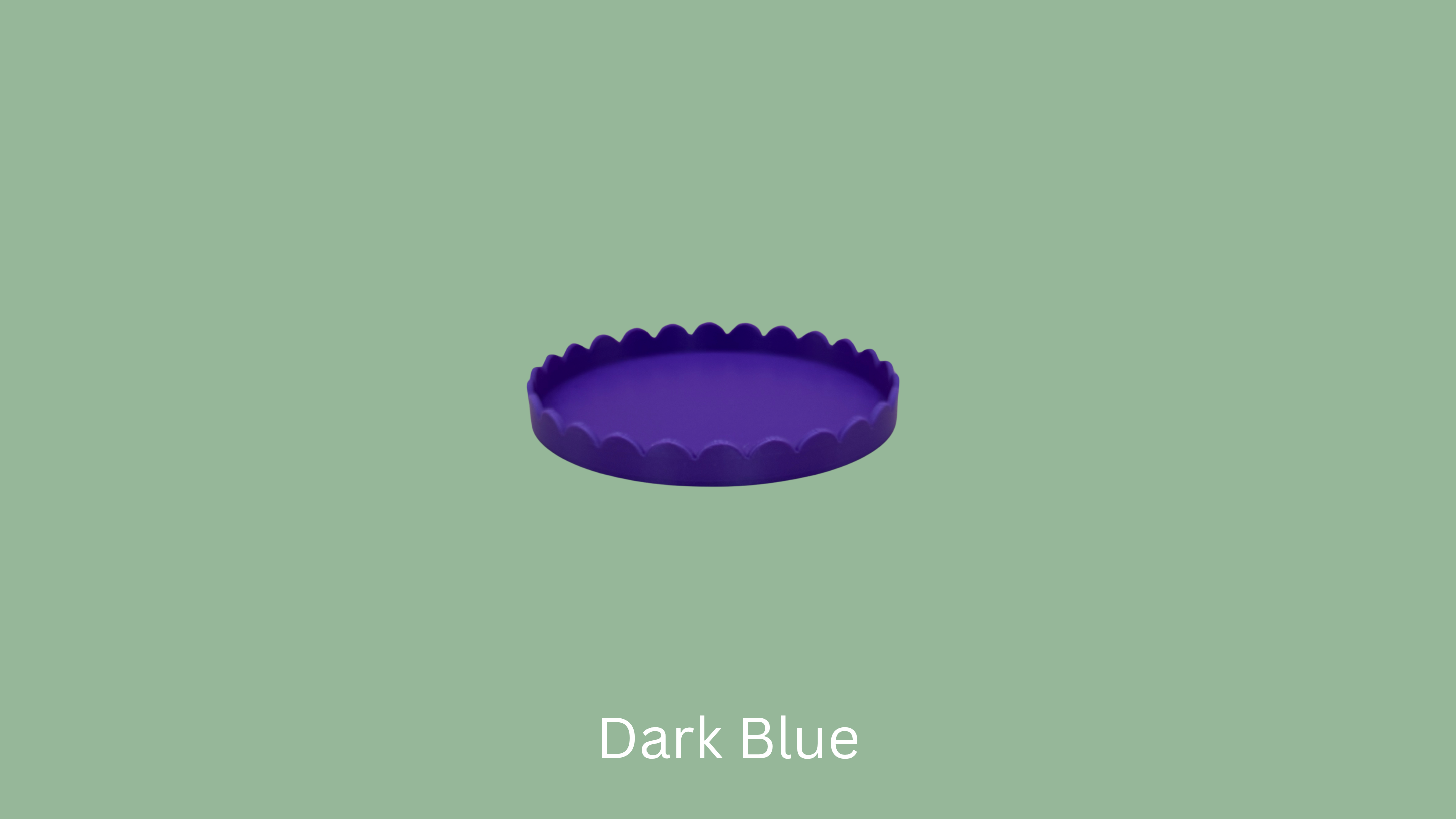 Small Scalloped Trinket Tray - Dark Blue