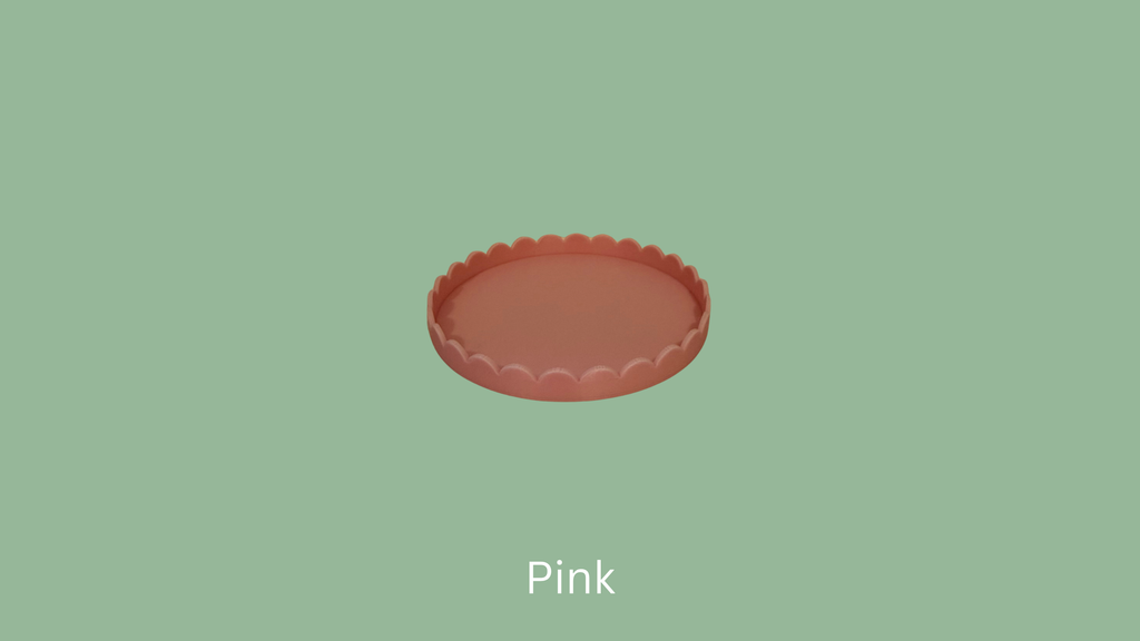 Small Scalloped Trinket Tray - Pink
