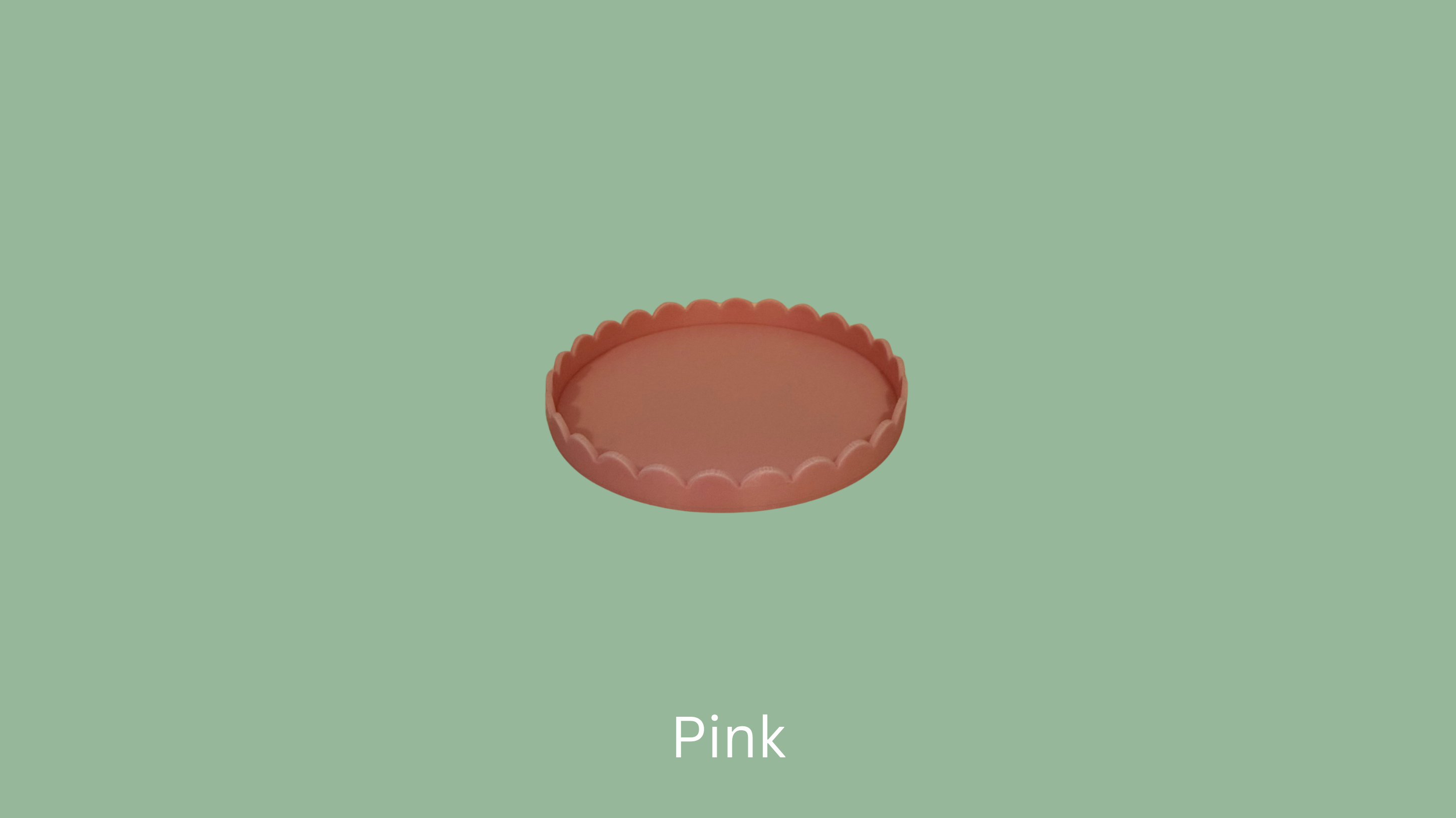 Small Scalloped Trinket Tray - Pink
