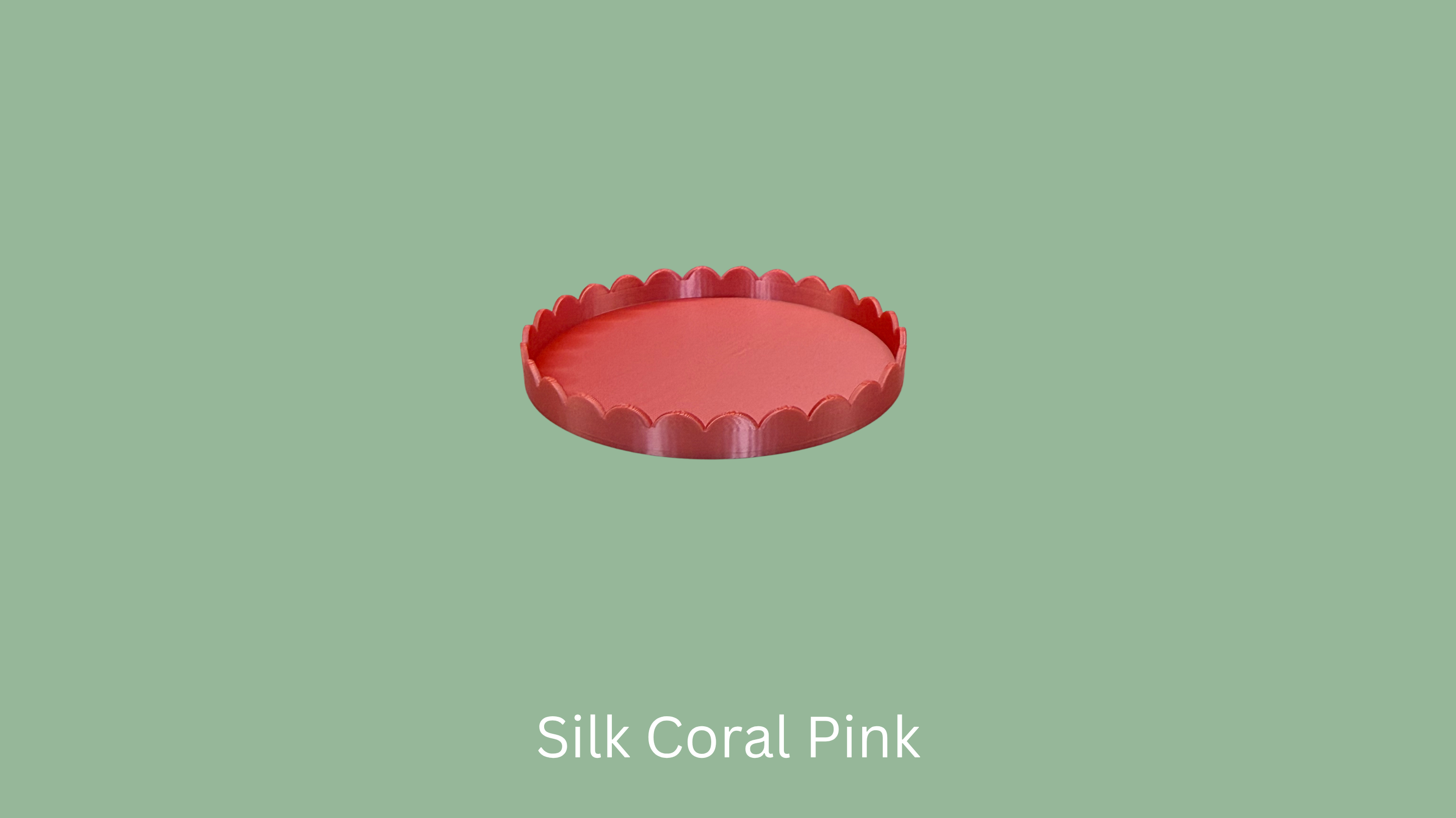 Small Scalloped Trinket Tray - Silk Coral Pink
