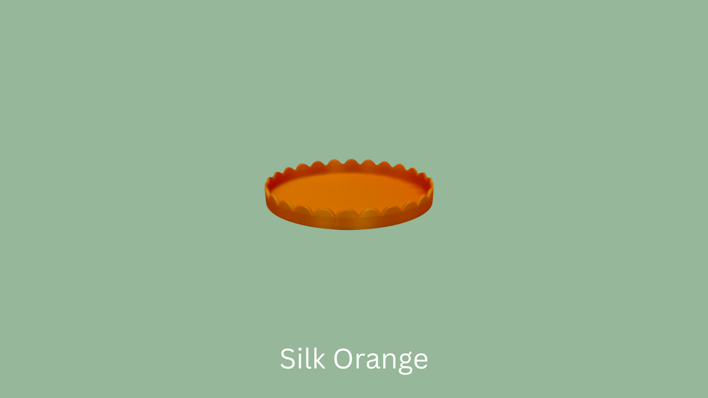 Small Scalloped Trinket Tray - Silk Orange