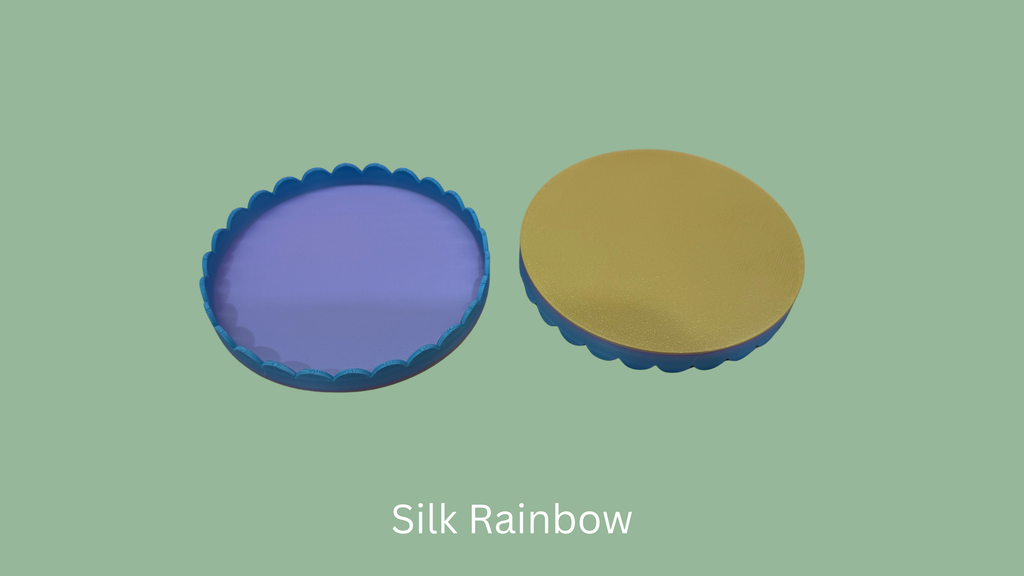 Small Scalloped Trinket Tray - Silk Rainbow
