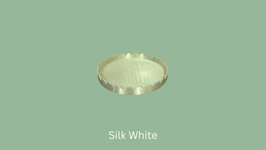 Small Scalloped Trinket Tray - Silk White