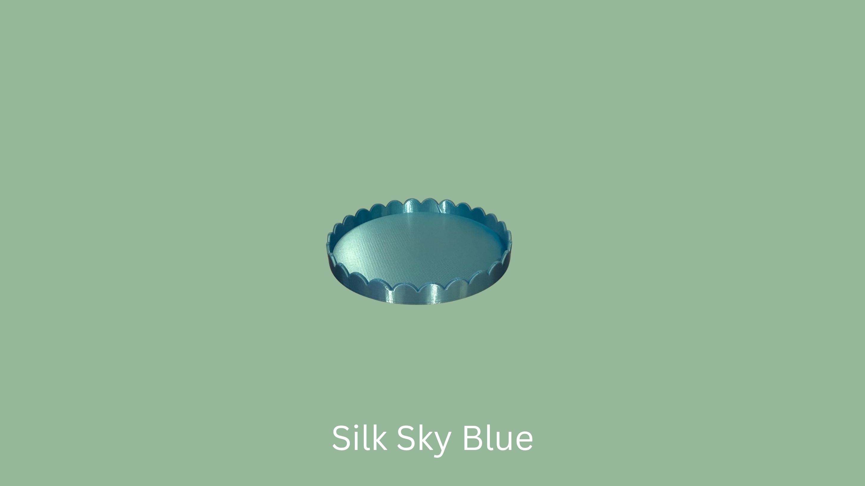 Small Scalloped Trinket Tray - Silk Sky Blue