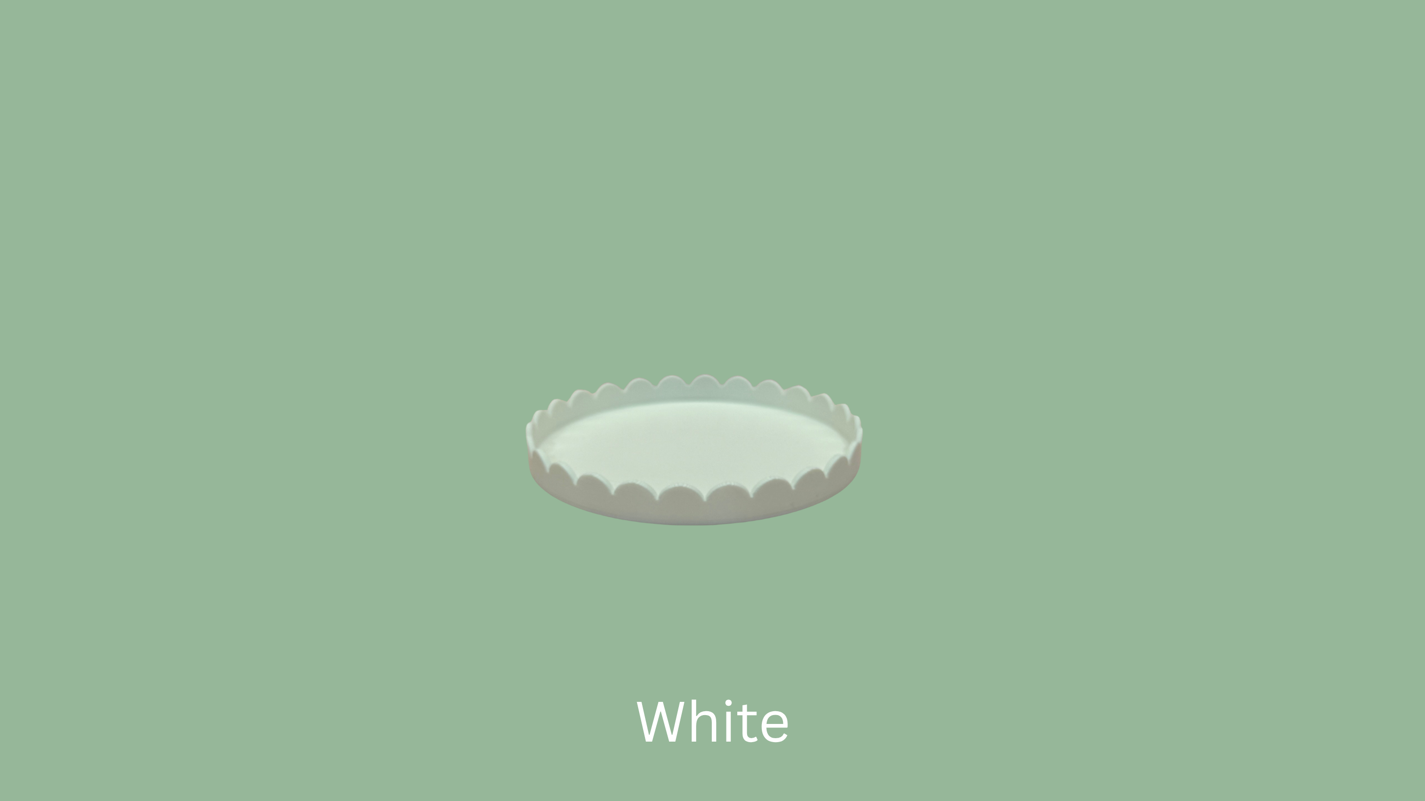 Small Scalloped Trinket Tray - White