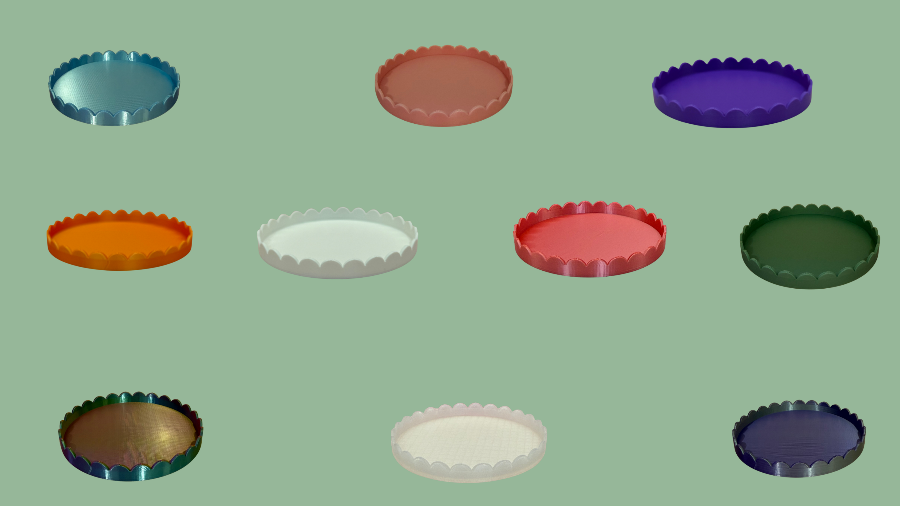 Small Scalloped Trinket Tray - All Colours