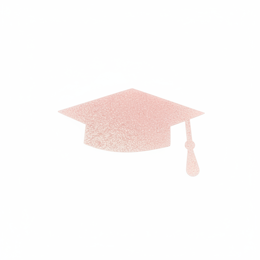 2026 Graduation Name Plaque - Pink Glitter Cap