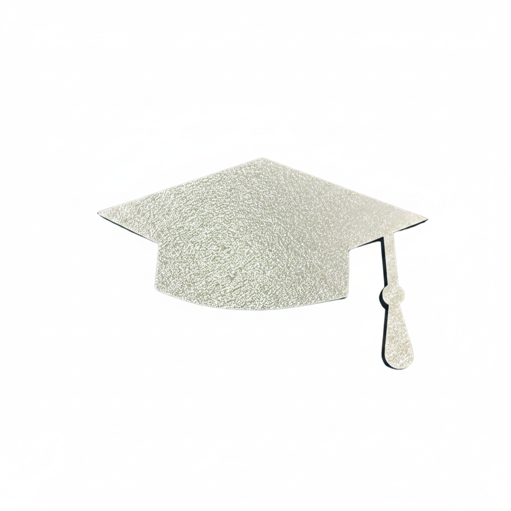 2026 Graduation Name Plaque - Silver Glitter Cap