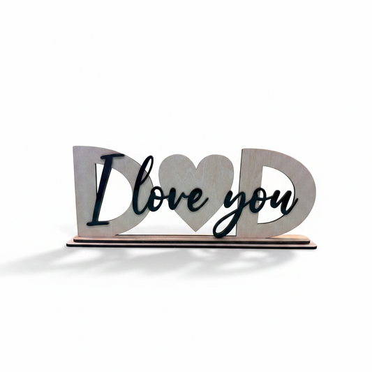 Father's Day love plaque on white background