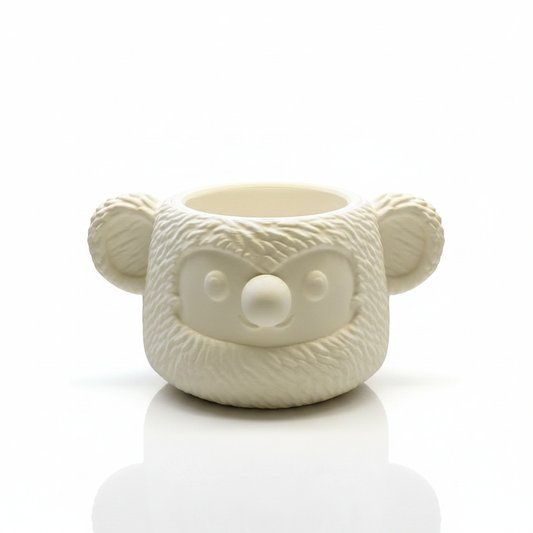 Koala desk organiser 3D printed pen holder on white background